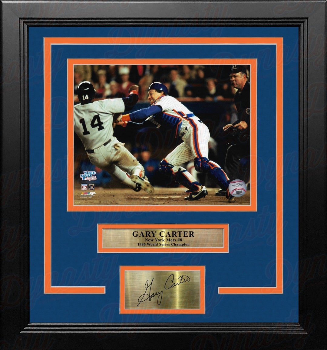 Dynasty Sports & Framing Engraved Signatures Gary Carter 1986 World Series New York Mets 8" x 10" Framed Baseball Photo with Engraved Autograph
