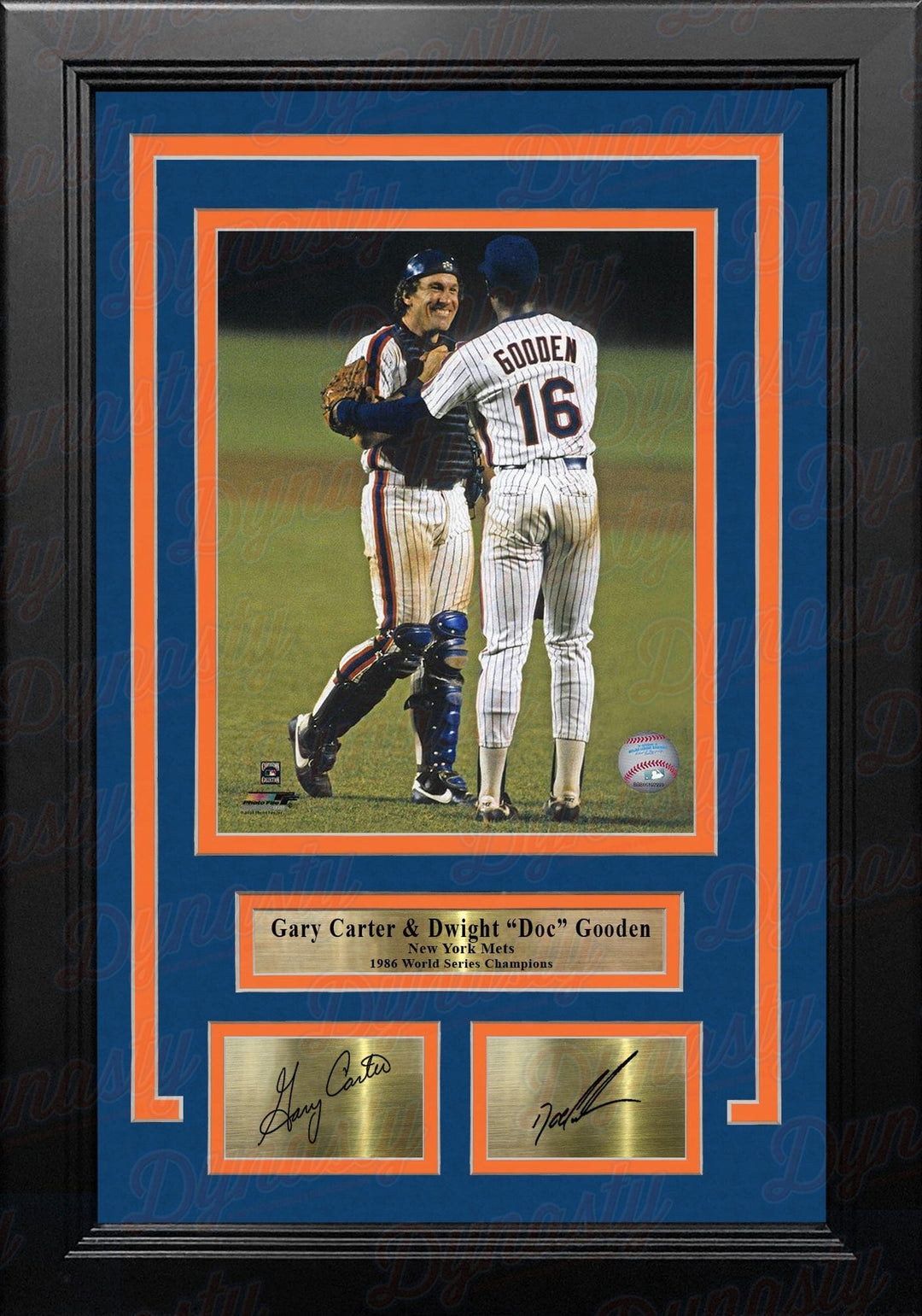 Dynasty Sports & Framing Engraved Signatures Gary Carter & Dwight Gooden New York Mets 8" x 10" Framed Baseball Photo with Engraved Autographs