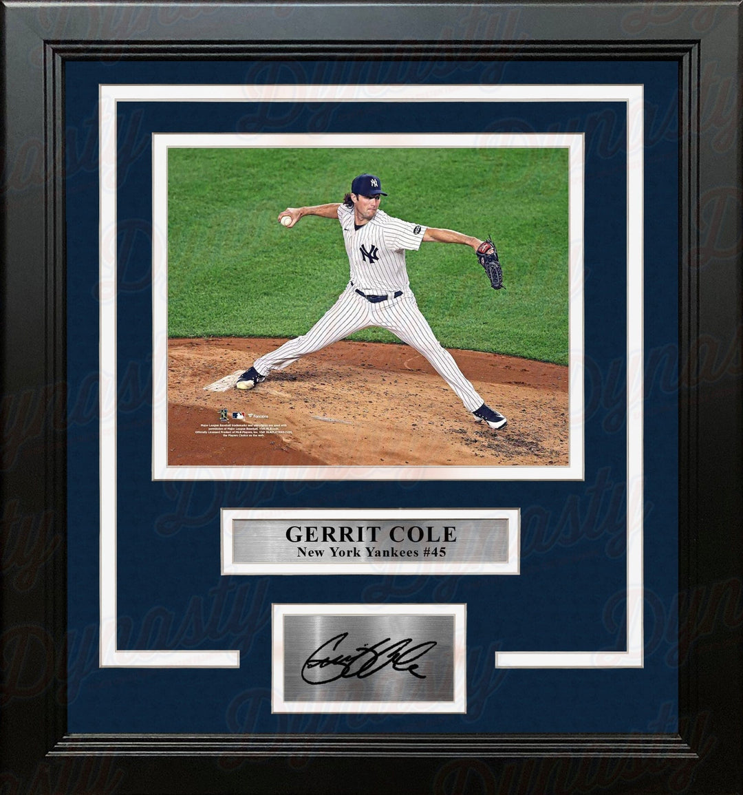 Dynasty Sports & Framing Engraved Signatures Gerrit Cole in Action New York Yankees 8" x 10" Framed Baseball Photo with Engraved Autograph