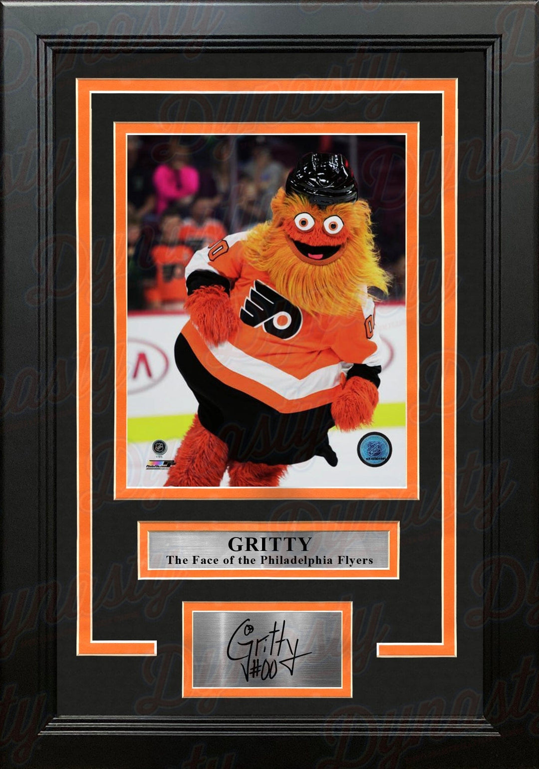 Dynasty Sports & Framing Engraved Signatures Gritty Philadelphia Flyers 8" x 10" Framed Hockey Mascot Photo with Engraved Autograph