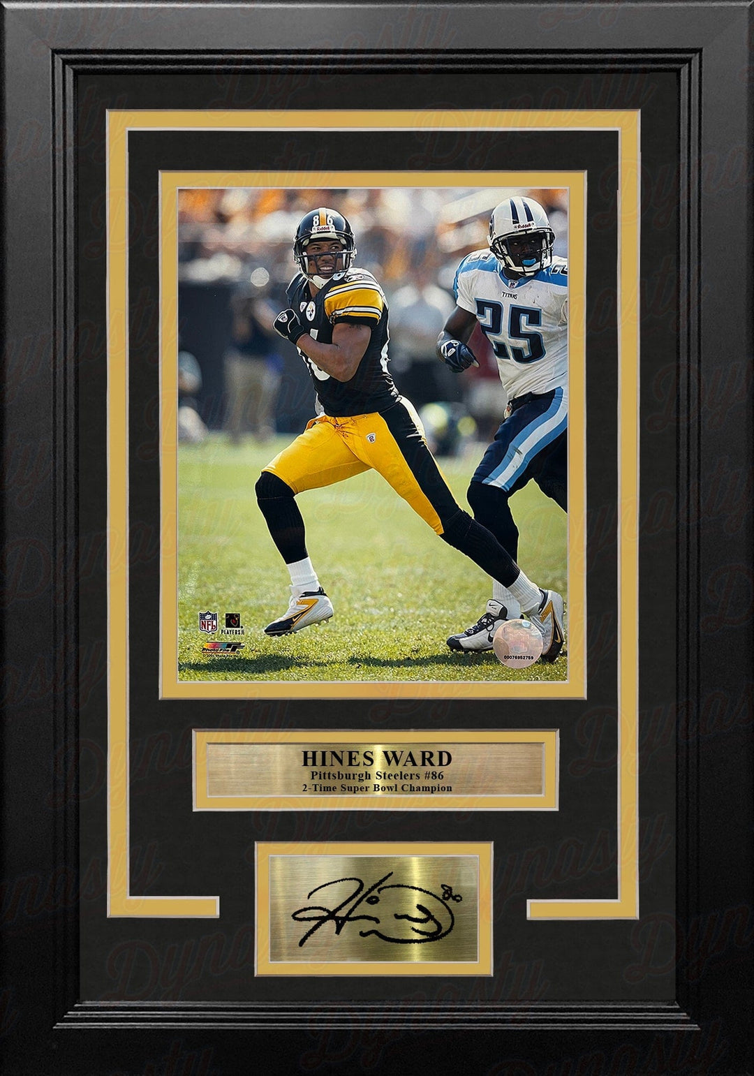 Dynasty Sports & Framing Engraved Signatures Hines Ward in Action Pittsburgh Steelers 8" x 10" Framed Football Photo with Engraved Autograph