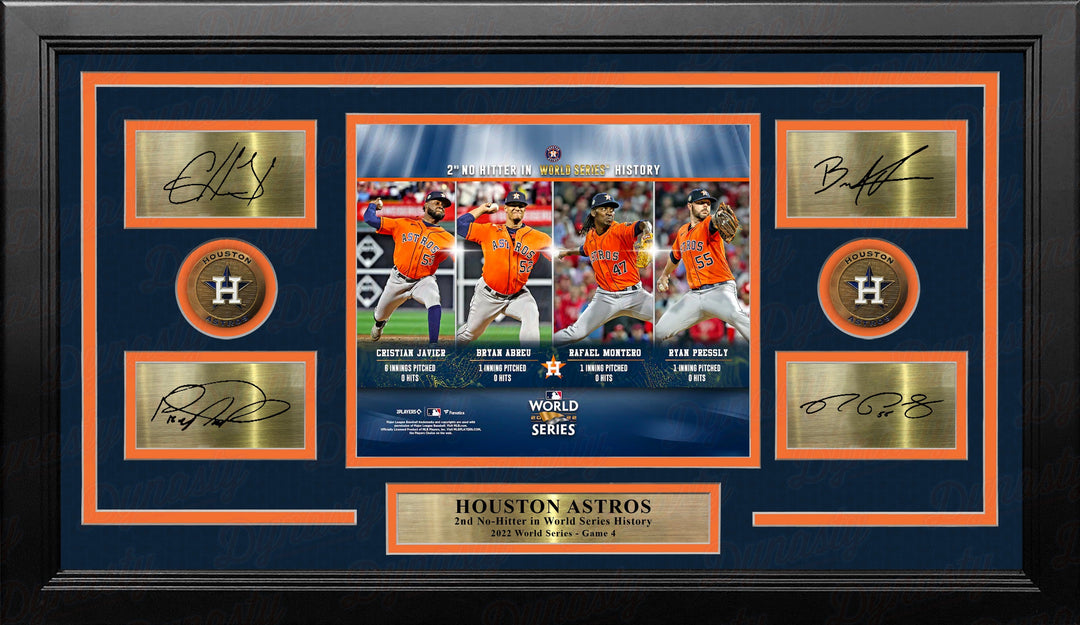 Dynasty Sports & Framing Engraved Signatures Houston Astros 2022 World Series No-Hitter 8" x 10" Framed Collage Photo with Engraved Autographs