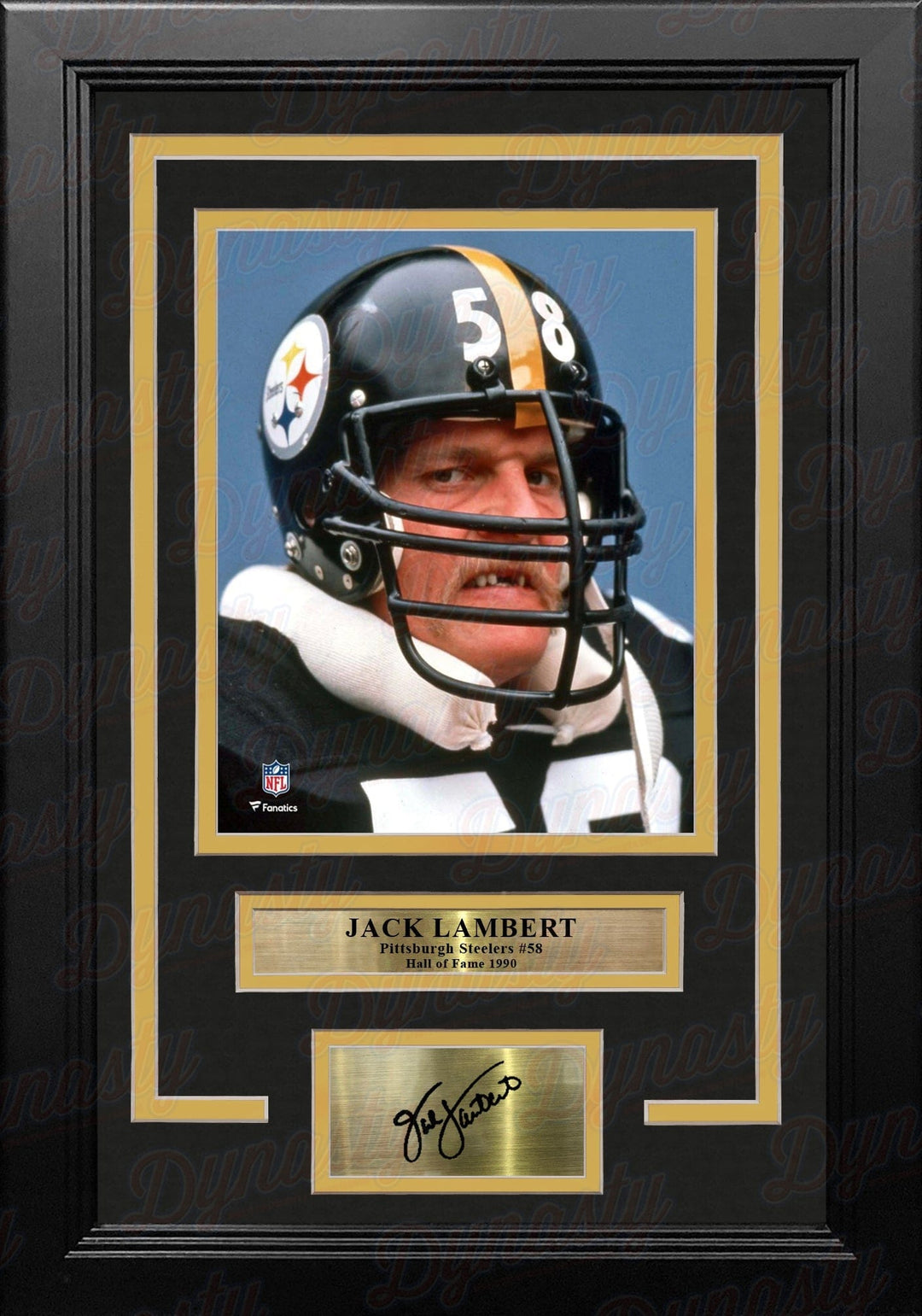 Dynasty Sports & Framing Engraved Signatures Jack Lambert Snarl Pittsburgh Steelers 8" x 10" Framed Football Photo with Engraved Autograph