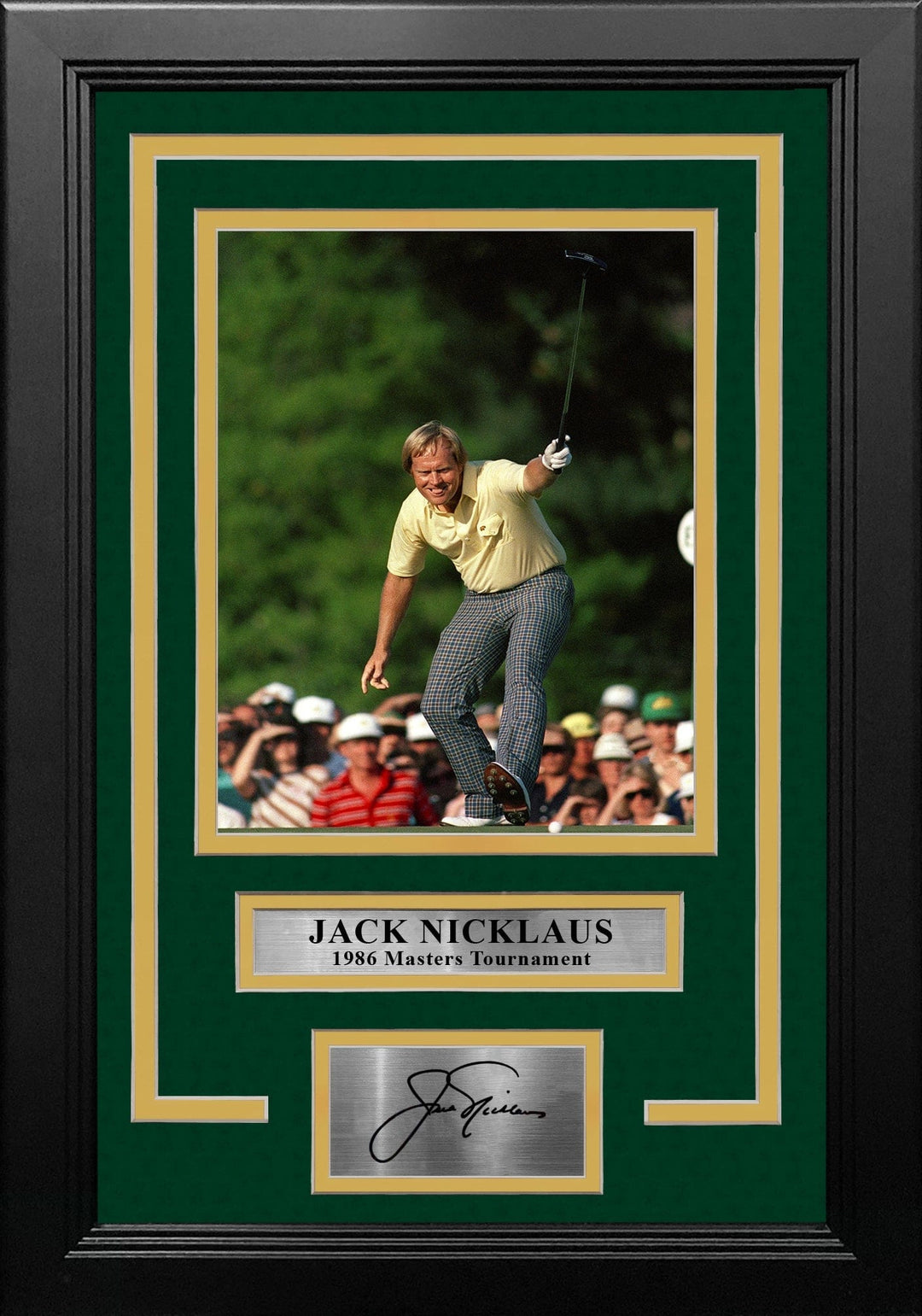 Dynasty Sports & Framing Engraved Signatures Jack Nicklaus 1986 Masters Tournament Putt 8" x 10" Framed Golf Photo with Engraved Autograph