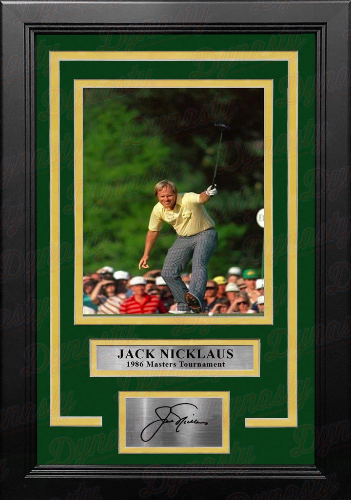 Dynasty Sports & Framing Engraved Signatures Jack Nicklaus 1986 Masters Tournament Putt 8" x 10" Framed Golf Photo with Engraved Autograph