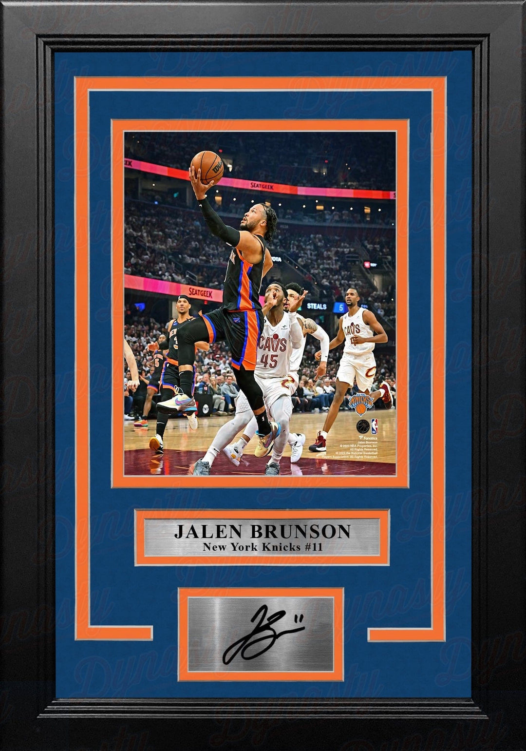 Dynasty Sports & Framing Engraved Signatures Jalen Brunson in Action New York Knicks 8" x 10" Framed Basketball Photo with Engraved Autograph