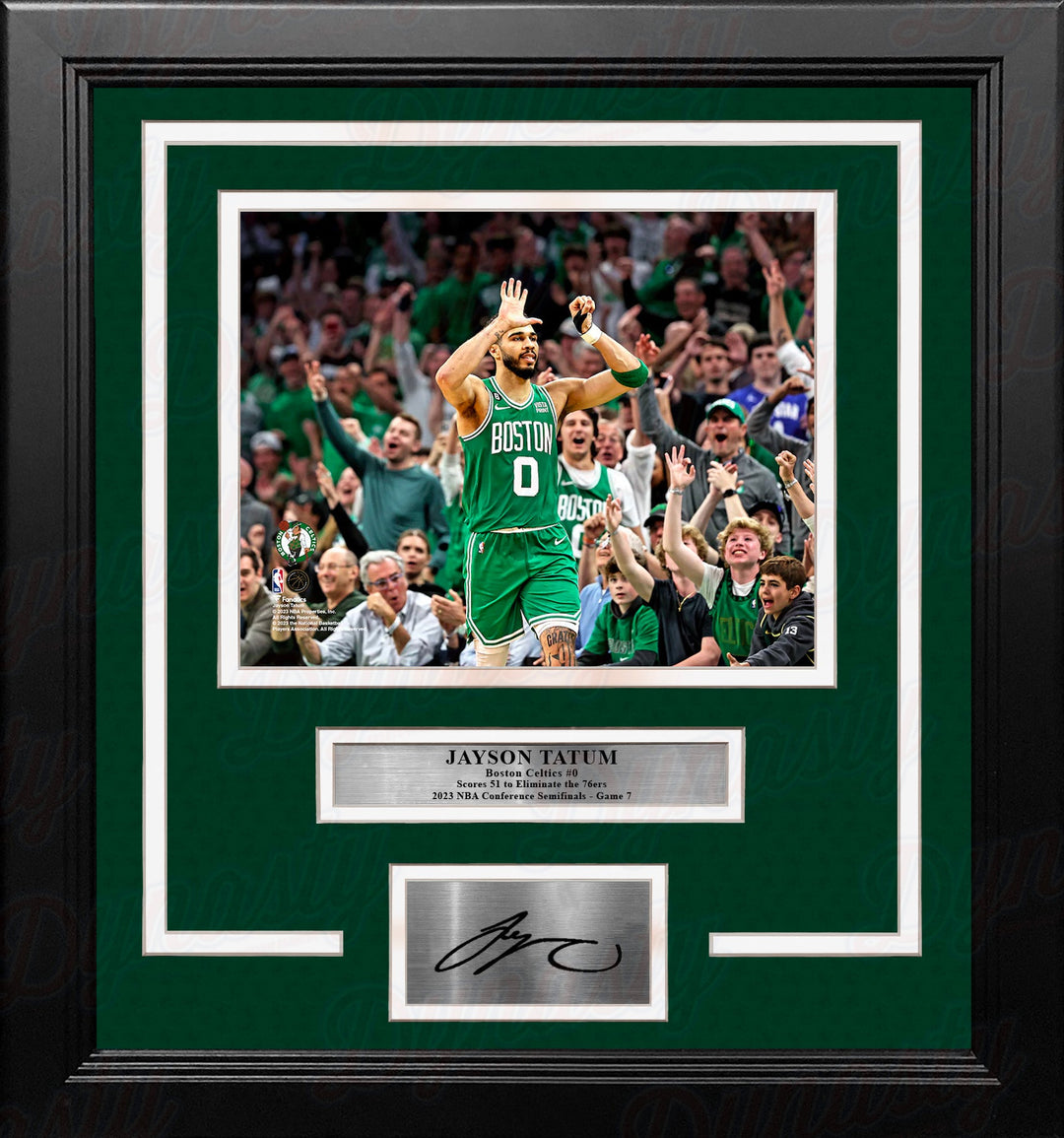 Dynasty Sports & Framing Engraved Signatures Jayson Tatum 51-Point Game 7 Boston Celtics 8" x 10" Framed Basketball Photo with Engraved Autograph