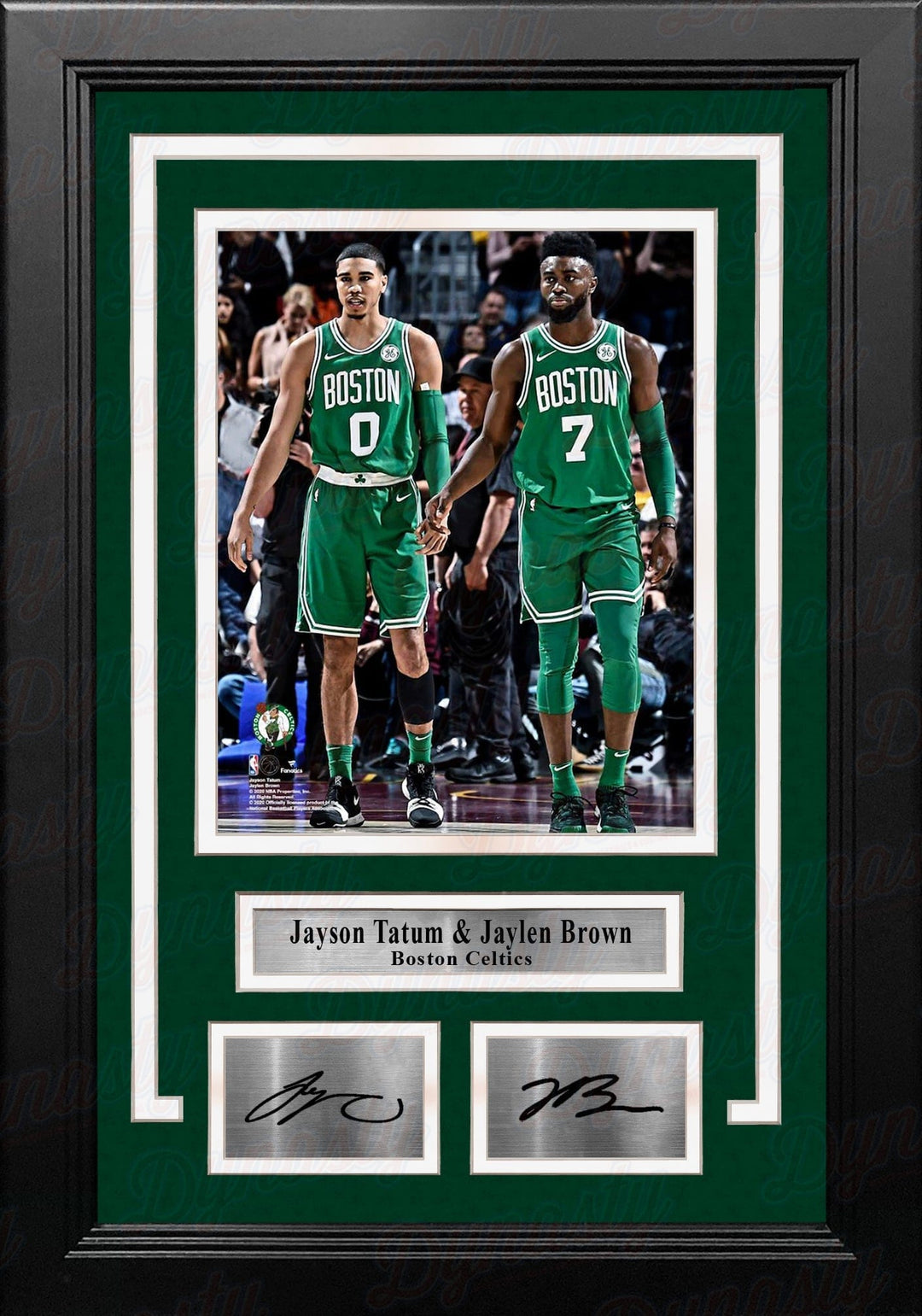 Dynasty Sports & Framing Engraved Signatures Jayson Tatum and Jaylen Brown Boston Celtics 8x10 Framed Basketball Photo with Engraved Autographs
