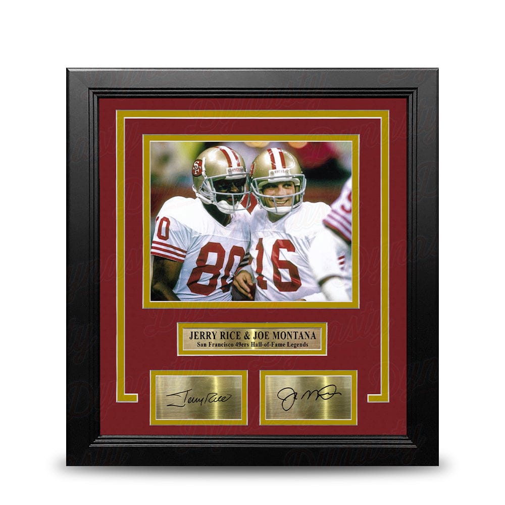 Dynasty Sports & Framing Engraved Signatures Jerry Rice & Joe Montana San Francisco 49ers 8" x 10" Framed Football Photo with Engraved Autographs