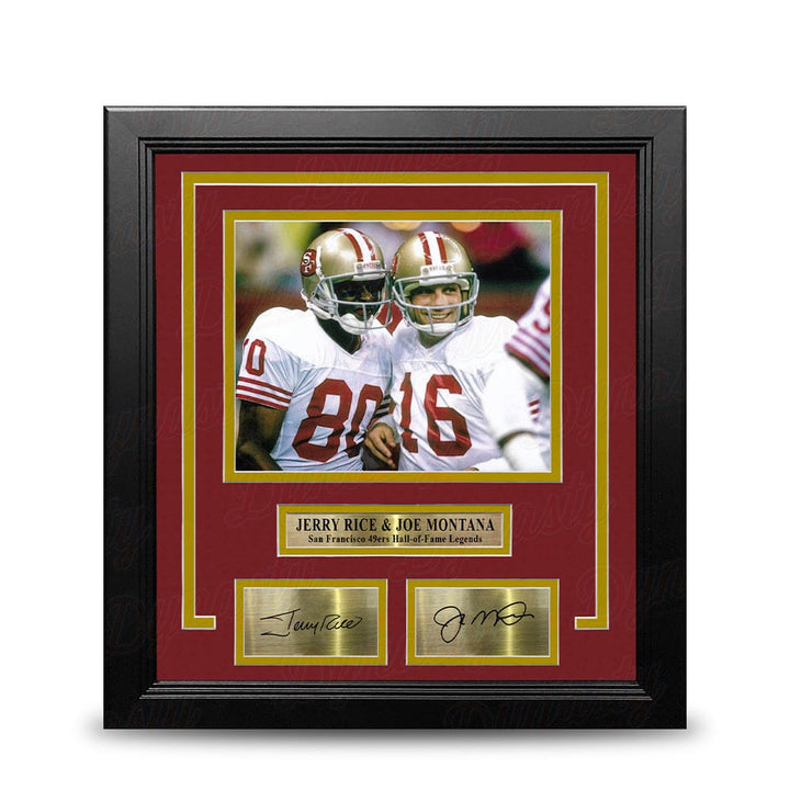 Dynasty Sports & Framing Engraved Signatures Jerry Rice & Joe Montana San Francisco 49ers 8" x 10" Framed Football Photo with Engraved Autographs