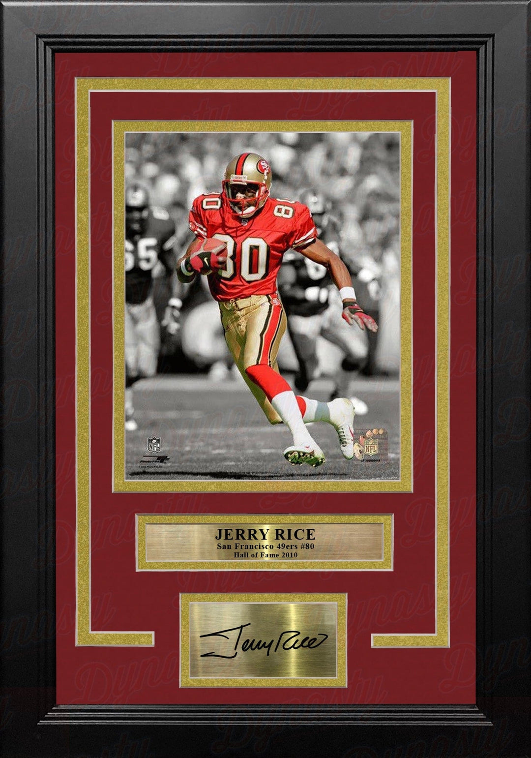 Dynasty Sports & Framing Engraved Signatures Jerry Rice San Francisco 49ers 8" x 10" Framed Football Spotlight Photo with Engraved Autograph