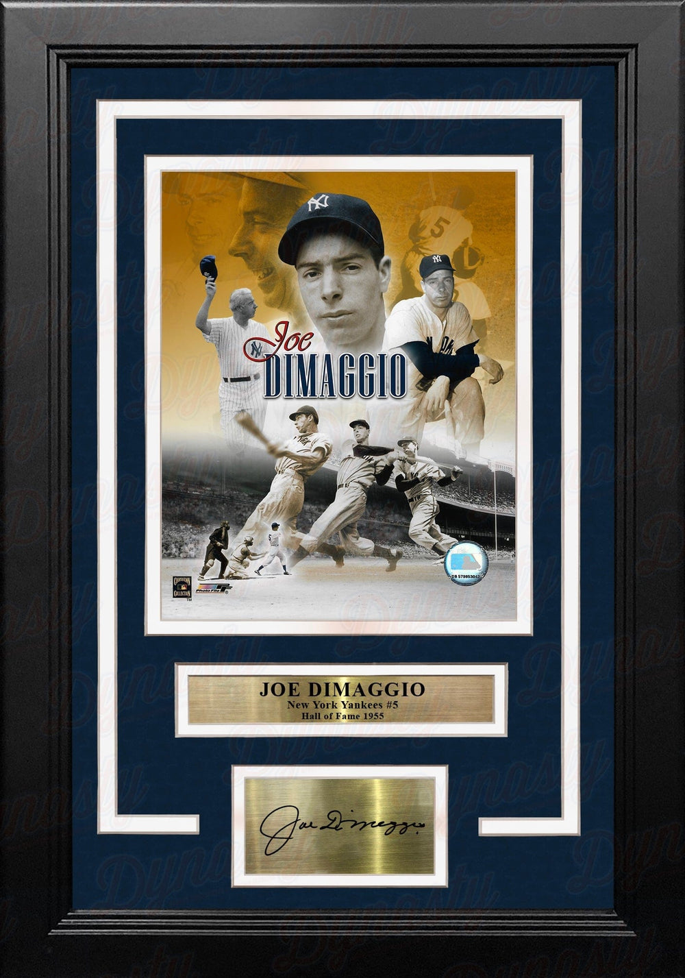 Dynasty Sports & Framing Engraved Signatures Joe DiMaggio New York Yankees 8" x 10" Framed Baseball Collage Photo with Engraved Autograph