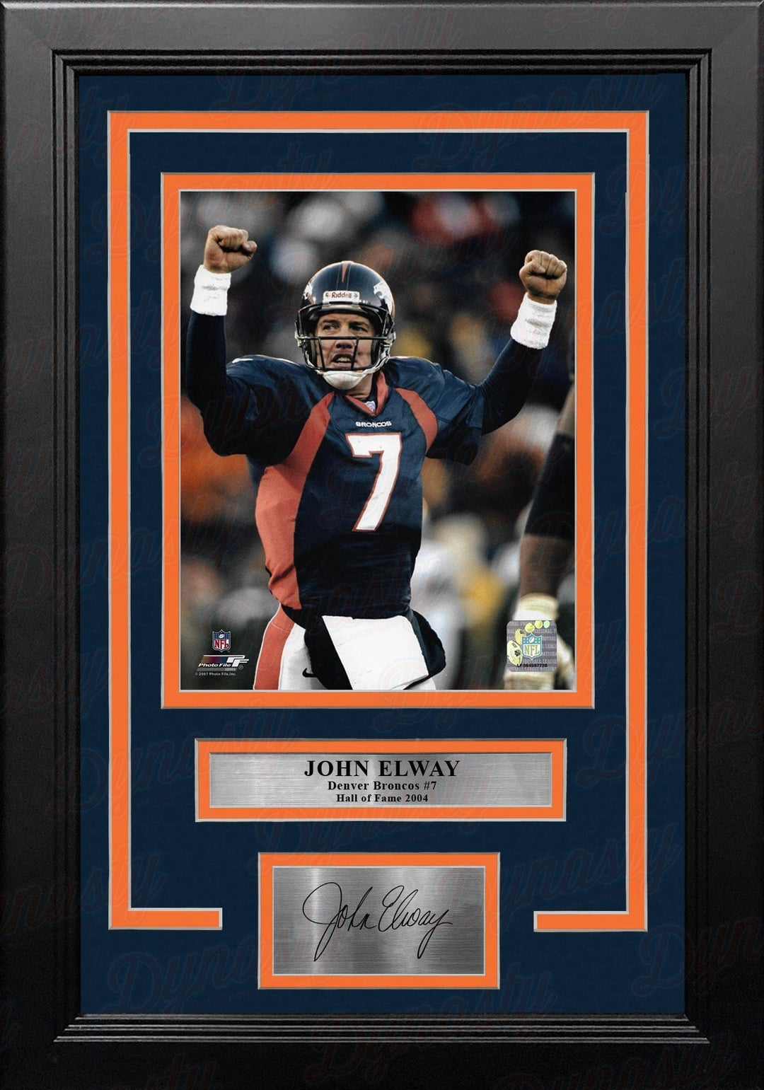 Dynasty Sports & Framing Engraved Signatures John Elway Celebration Denver Broncos 8" x 10" Framed Football Photo with Engraved Autograph