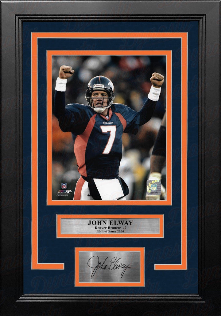 Dynasty Sports & Framing Engraved Signatures John Elway Celebration Denver Broncos 8" x 10" Framed Football Photo with Engraved Autograph
