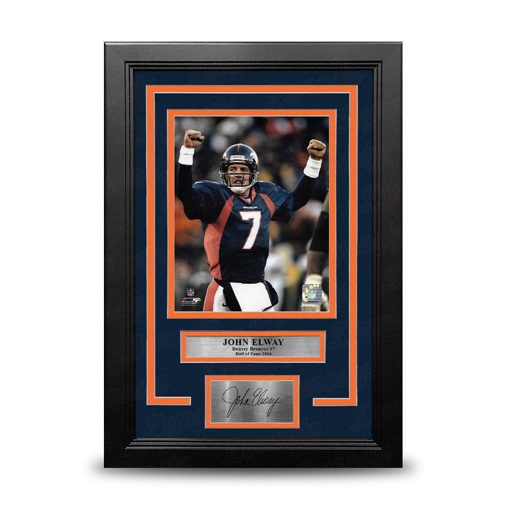Dynasty Sports & Framing Engraved Signatures John Elway Celebration Denver Broncos 8" x 10" Framed Football Photo with Engraved Autograph