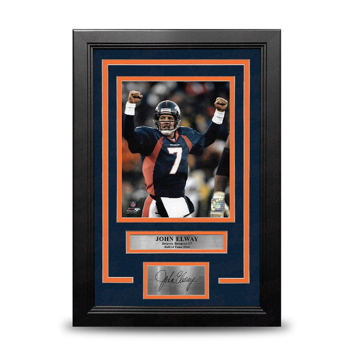 Dynasty Sports & Framing Engraved Signatures John Elway Celebration Denver Broncos 8" x 10" Framed Football Photo with Engraved Autograph