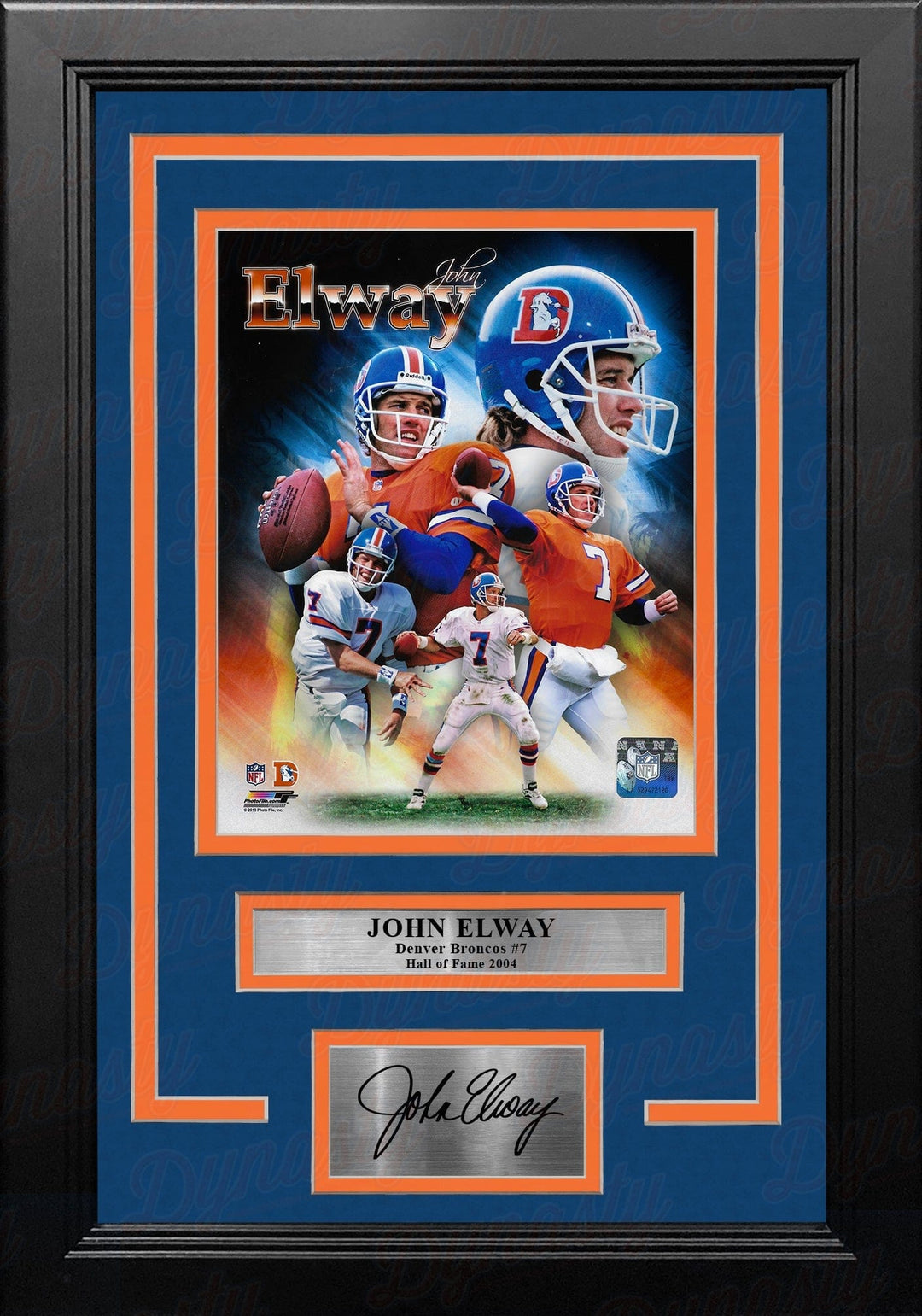 Dynasty Sports & Framing Engraved Signatures John Elway Denver Broncos 8" x 10" Framed Football Collage Photo with Engraved Autograph