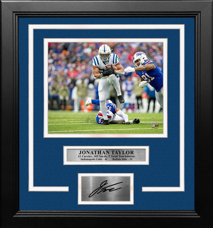 Dynasty Sports & Framing Engraved Signatures Jonathan Taylor 5 Touchdown Game Indianapolis Colts 8" x 10" Framed Football Photo with Engraved Autograph