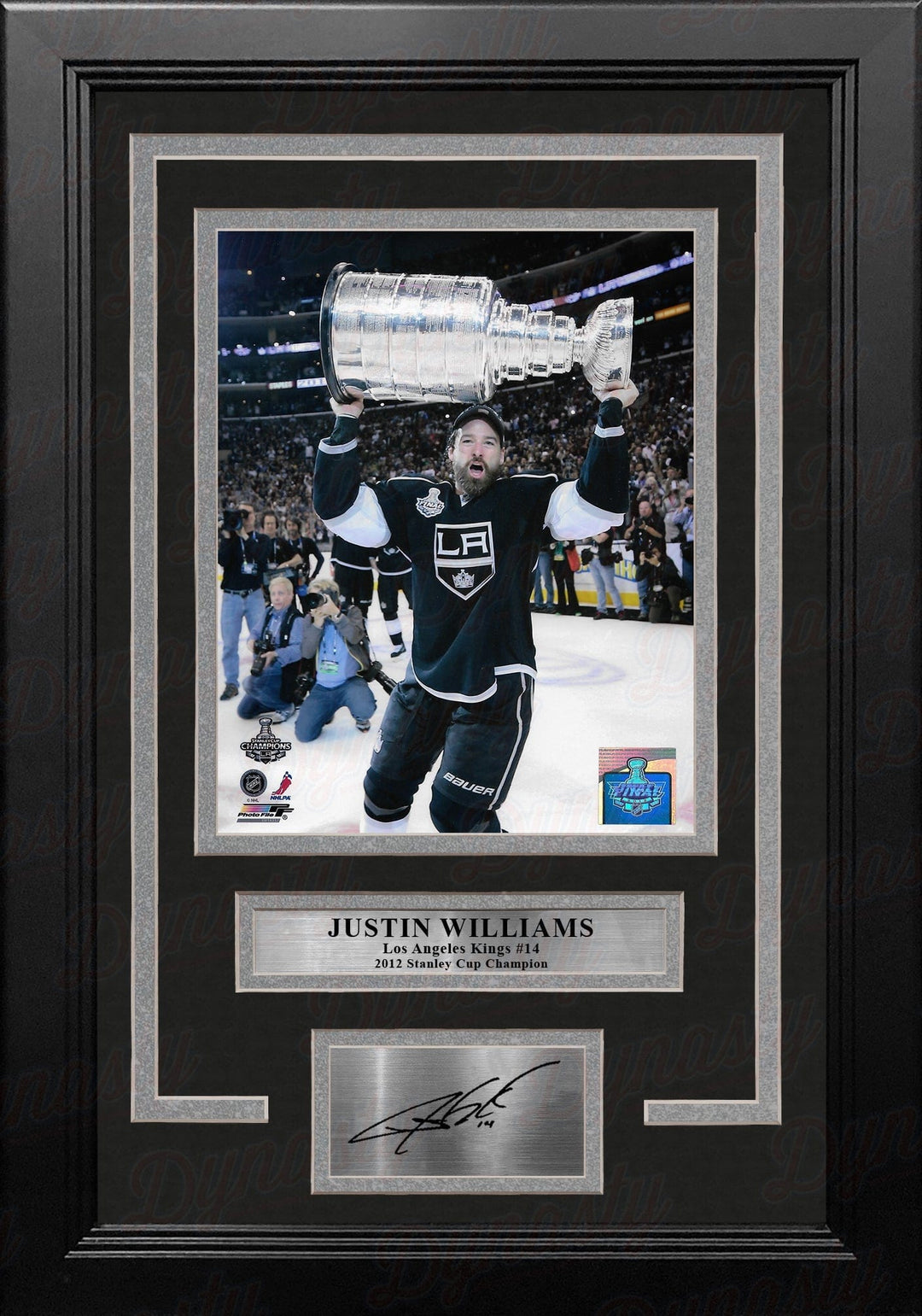 Dynasty Sports & Framing Engraved Signatures Justin Williams 2012 Stanley Cup Trophy Los Angeles Kings 8x10 Framed Photo with Engraved Autograph