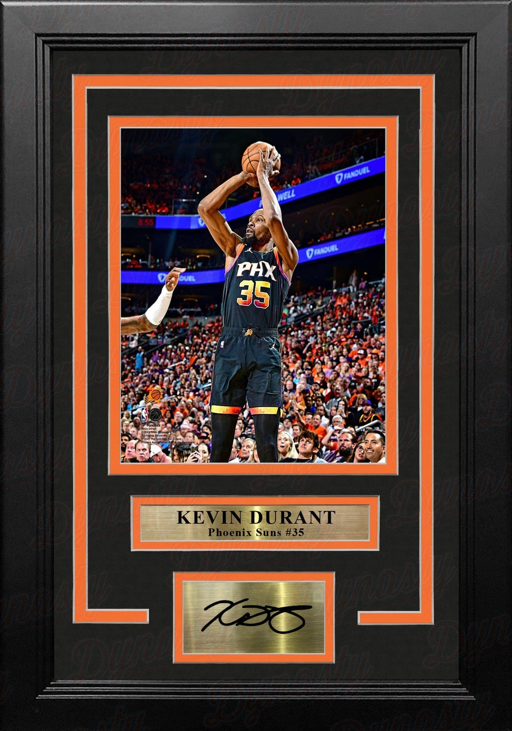 Dynasty Sports & Framing Engraved Signatures Kevin Durant Shooting Action Phoenix Suns 8" x 10" Framed Basketball Photo with Engraved Autograph