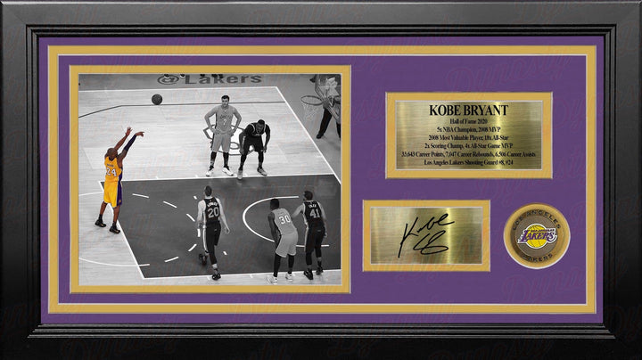 Dynasty Sports & Framing Engraved Signatures Kobe Bryant Last Shot Los Angeles Lakers 8x10 Framed Photo with Engraved Autograph & Career Stats