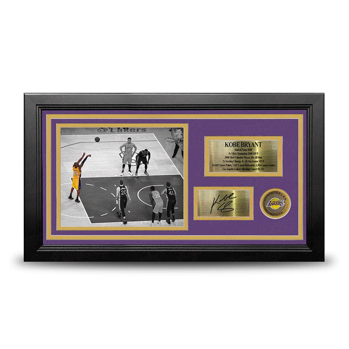 Dynasty Sports & Framing Engraved Signatures Kobe Bryant Last Shot Los Angeles Lakers 8x10 Framed Photo with Engraved Autograph & Career Stats