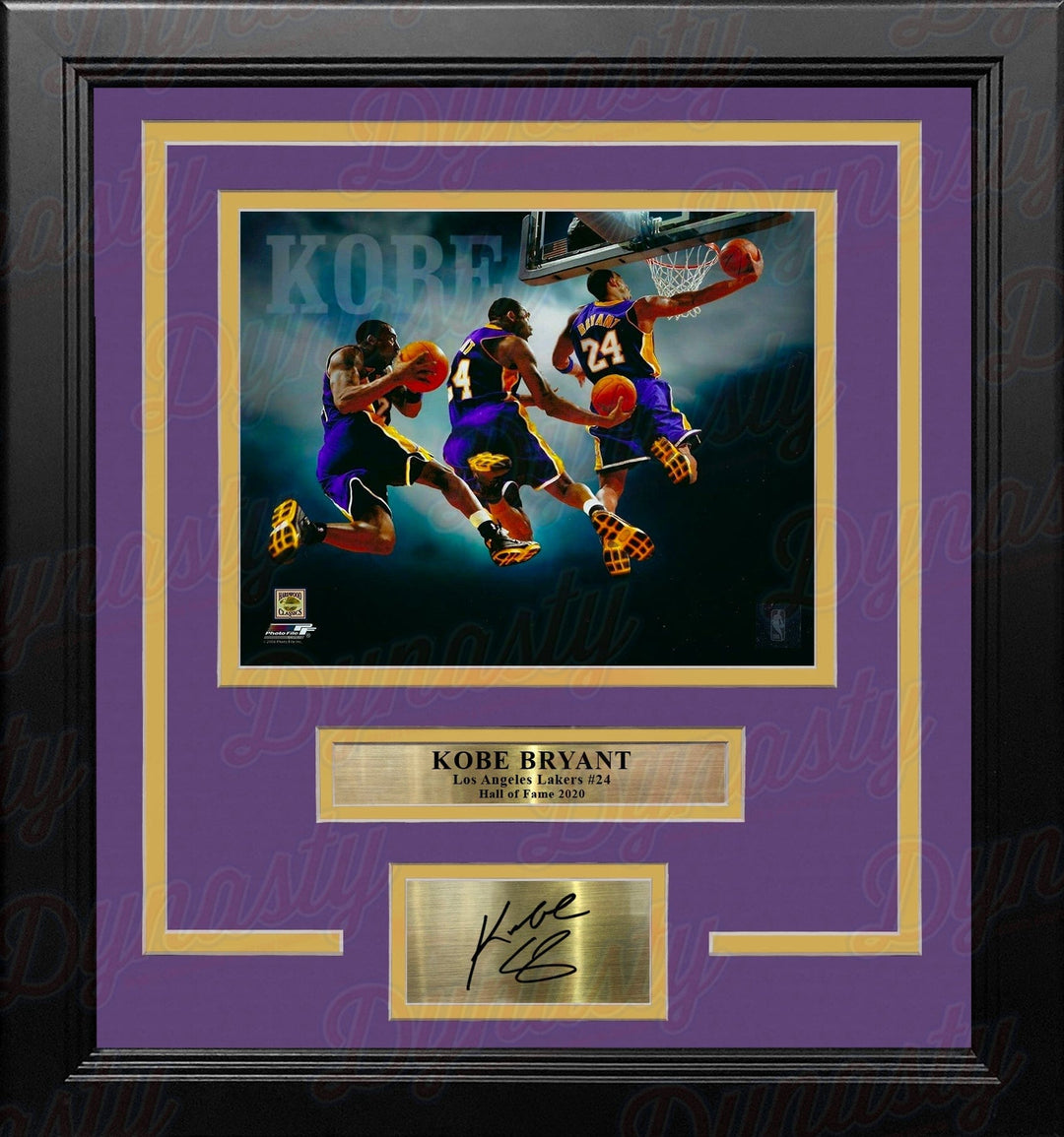 Dynasty Sports & Framing Engraved Signatures Kobe Bryant Los Angeles Lakers 8x10 Framed Collage Photo with Engraved Autograph