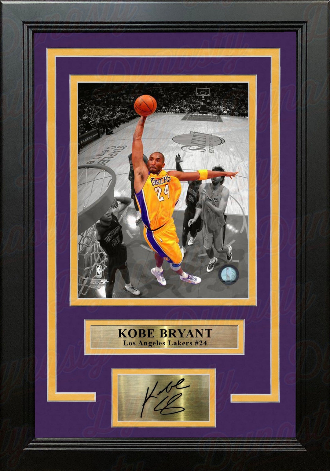 Dynasty Sports & Framing Engraved Signatures Kobe Bryant Spotlight Dunk Los Angeles Lakers 8" x 10" Framed Photo with Engraved Autograph