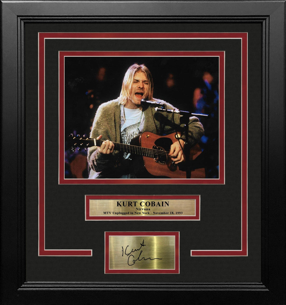 Dynasty Sports & Framing Engraved Signatures Kurt Cobain MTV Unplugged 8" x 10" Framed Photo with Engraved Autograph