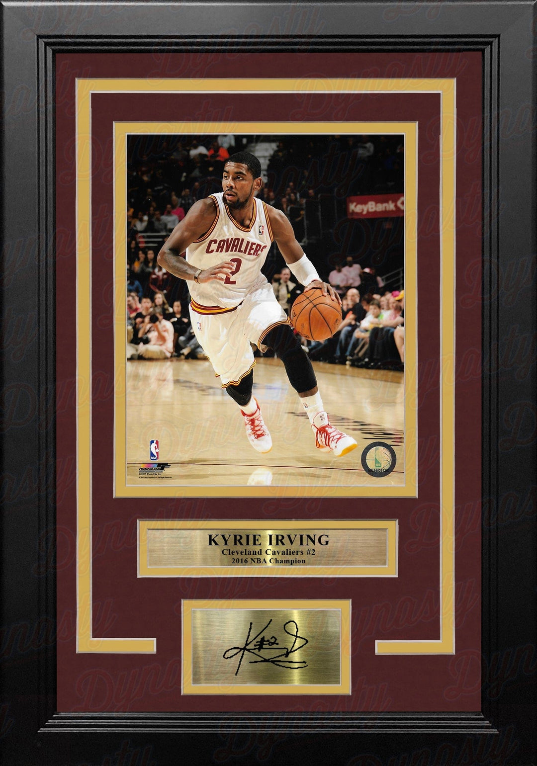 Dynasty Sports & Framing Engraved Signatures Kyrie Irving in Action Cleveland Cavaliers 8" x 10" Framed Basketball Photo with Engraved Autograph