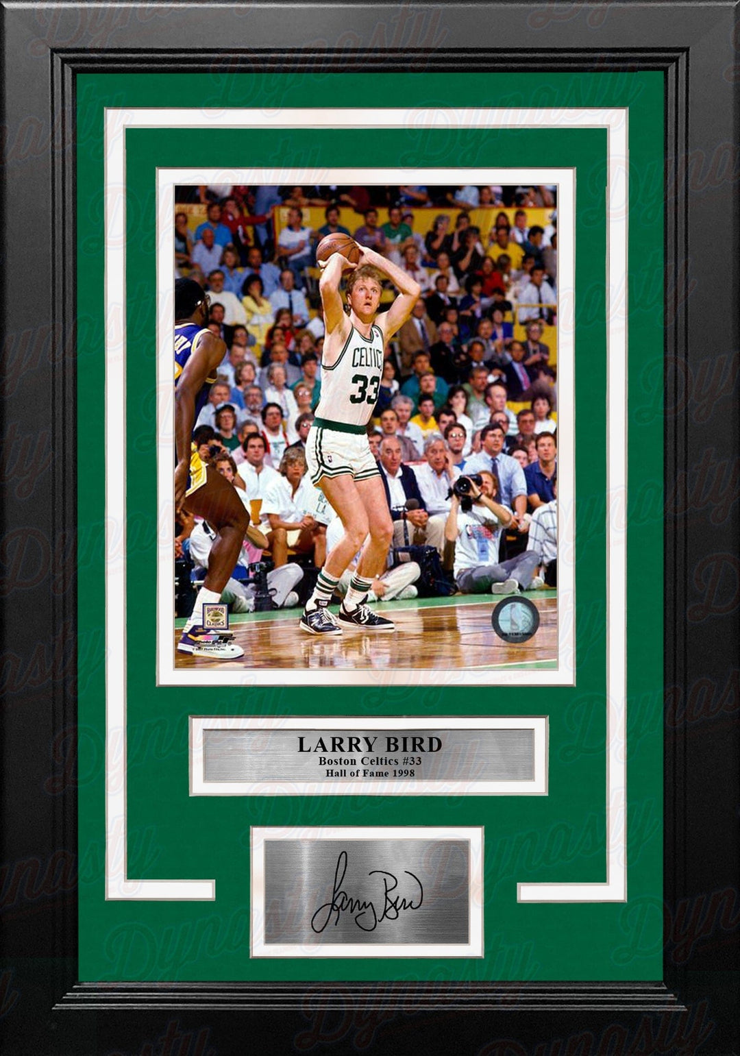 Dynasty Sports & Framing Engraved Signatures Larry Bird v. The Lakers Boston Celtics 8" x 10" Framed Basketball Photo with Engraved Autograph