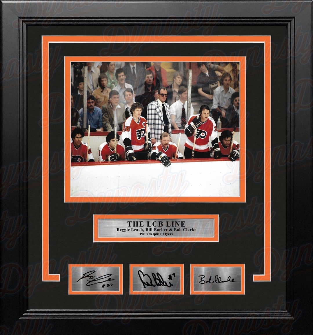 Dynasty Sports & Framing Engraved Signatures LCB Line Watching from the Bench Philadelphia Flyers Framed Hockey Photo with Engraved Autographs