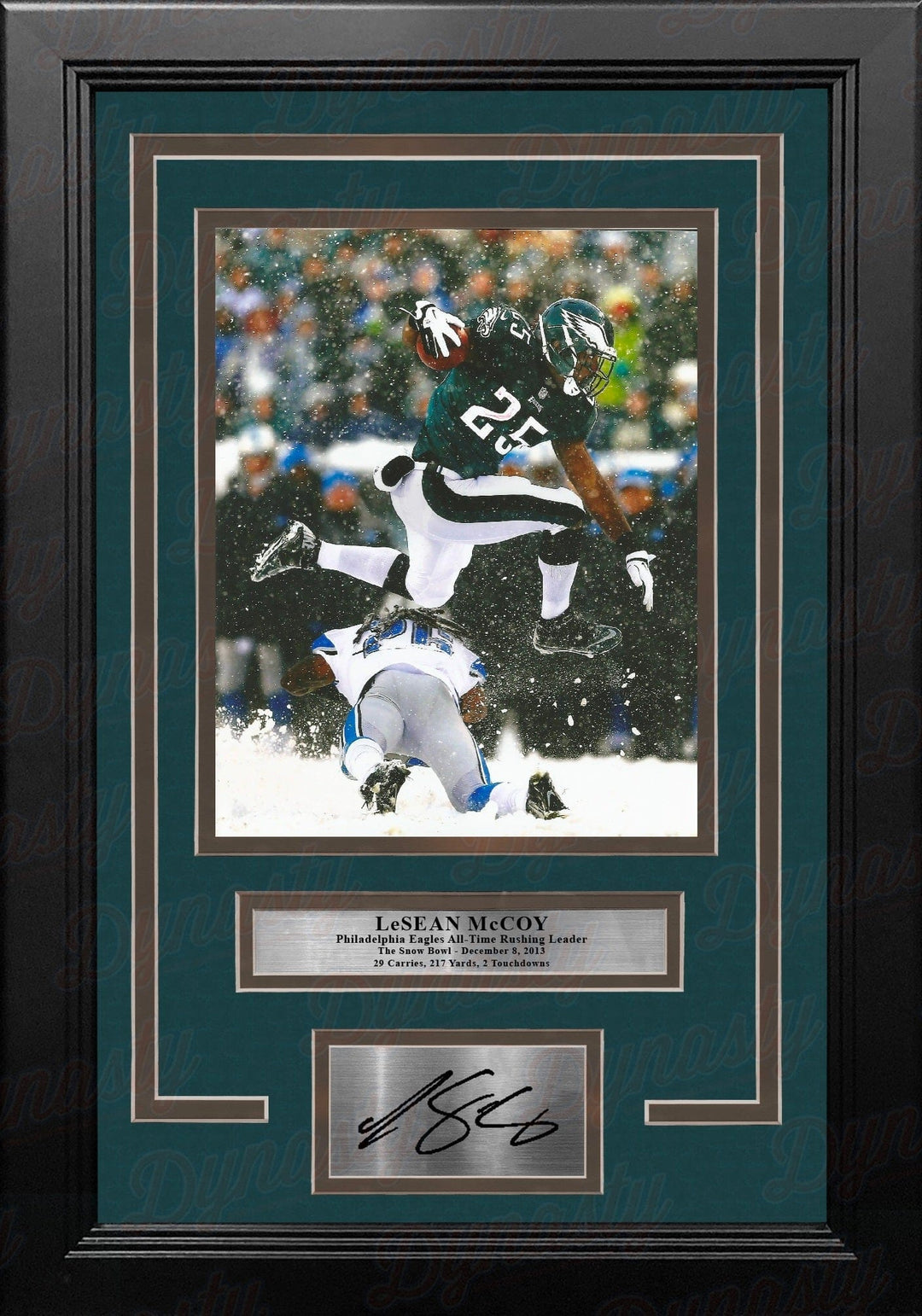 Dynasty Sports & Framing Engraved Signatures LeSean McCoy Snow Bowl Philadelphia Eagles 8" x 10" Framed Football Photo with Engraved Autograph