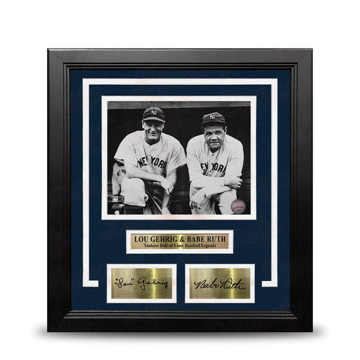Dynasty Sports & Framing Engraved Signatures Lou Gehrig & Babe Ruth New York Yankees 8" x 10" Framed Baseball Photo with Engraved Autographs