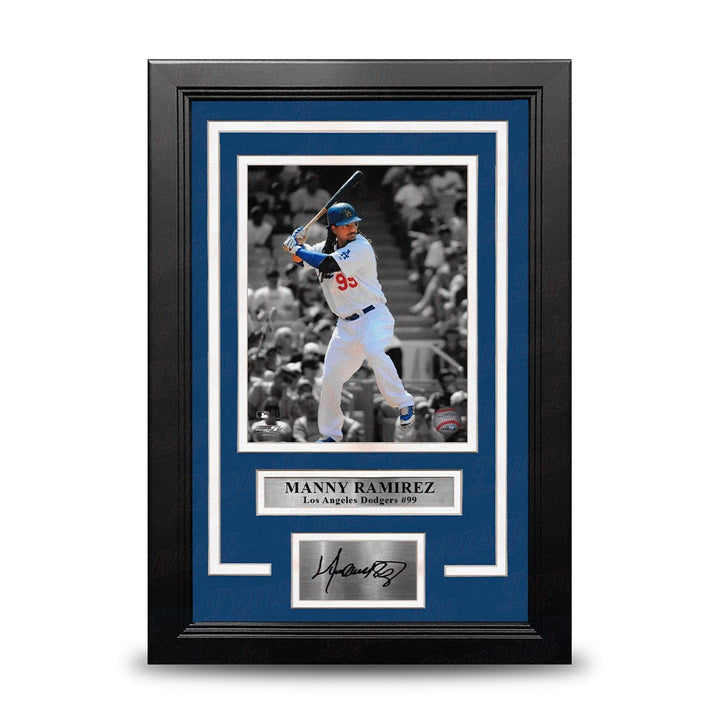Dynasty Sports & Framing Engraved Signatures Manny Ramirez Los Angeles Dodgers 8" x 10" Framed Spotlight Baseball Photo with Engraved Autograph