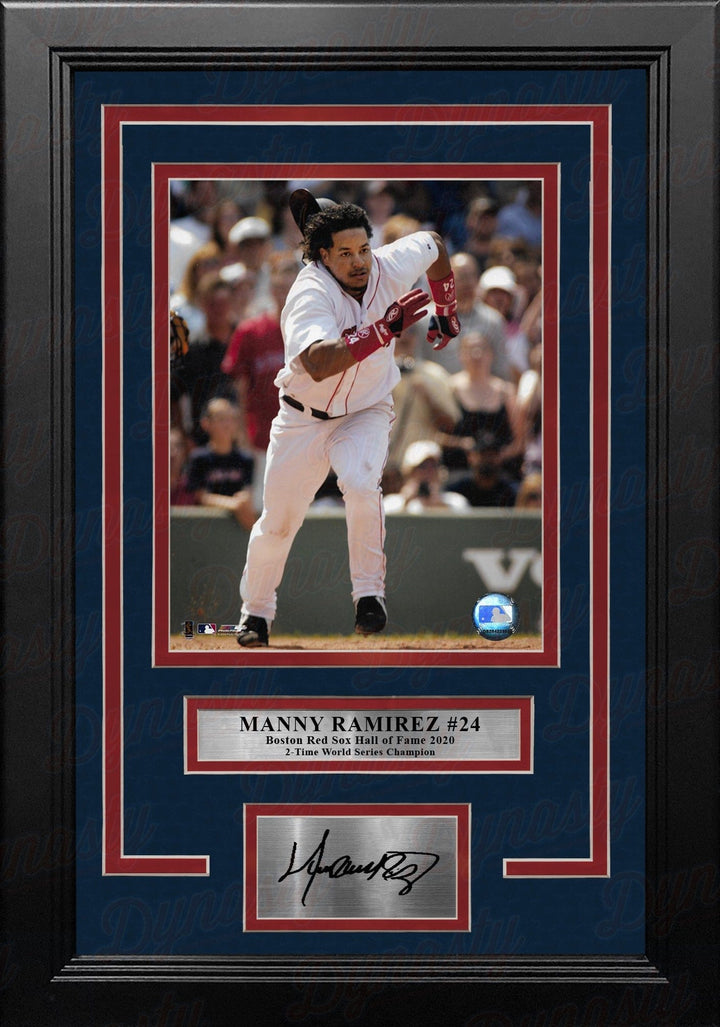 Dynasty Sports & Framing Engraved Signatures Manny Ramirez Running Action Boston Red Sox 8" x 10" Framed Baseball Photo with Engraved Autograph