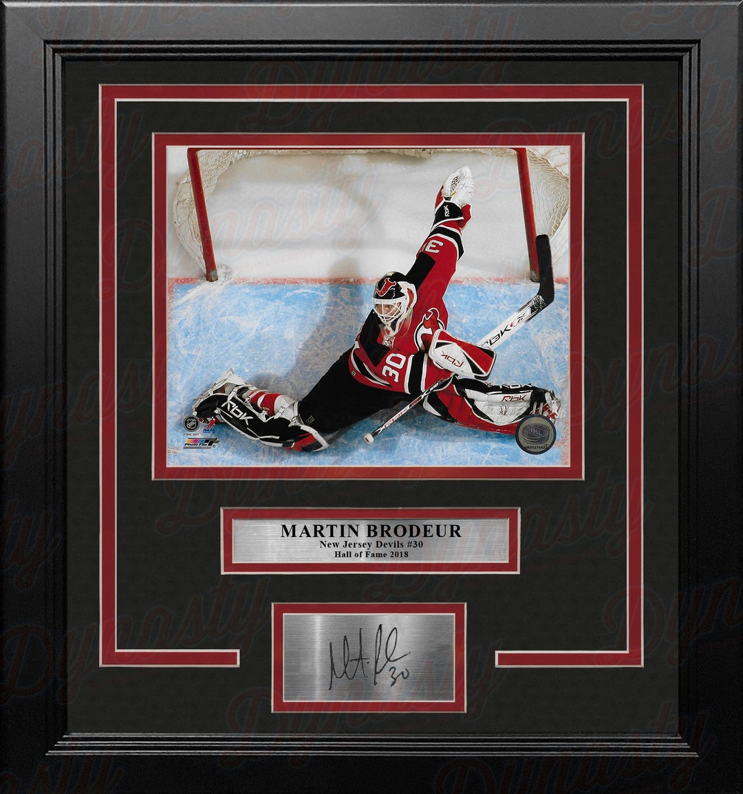 Dynasty Sports & Framing Engraved Signatures Martin Brodeur Save New Jersey Devils 8" x 10" Framed Hockey Photo with Engraved Autograph