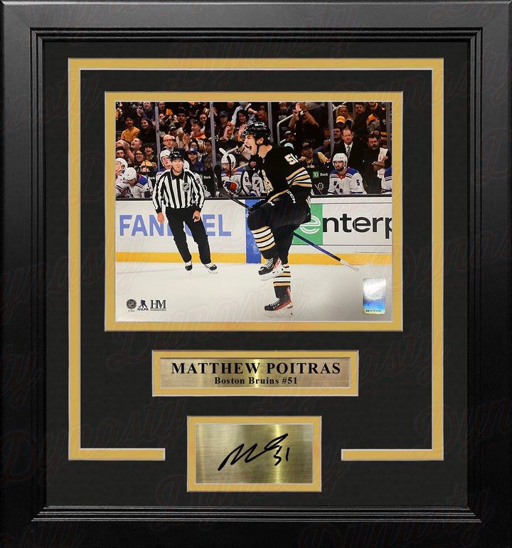 Dynasty Sports & Framing Engraved Signatures Matthew Poitras Celebration Boston Bruins 8" x 10" Framed Hockey Photo with Engraved Autograph