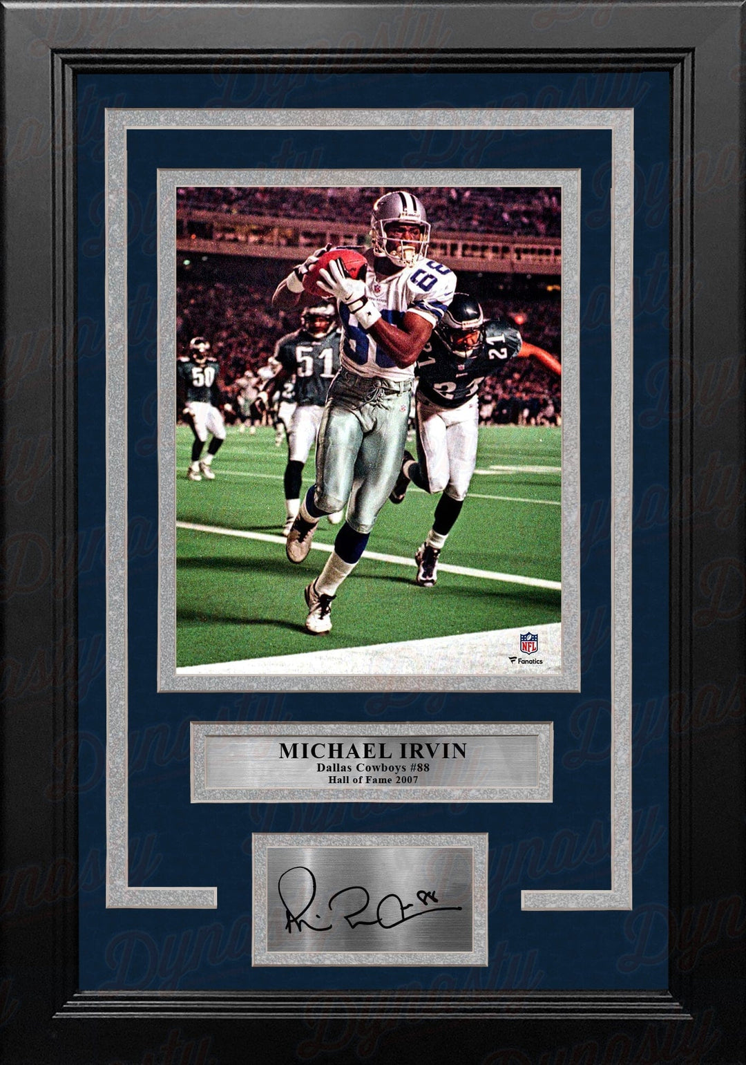 Dynasty Sports & Framing Engraved Signatures Michael Irvin v. The Eagles Dallas Cowboys 8" x 10" Framed Football Photo with Engraved Autograph