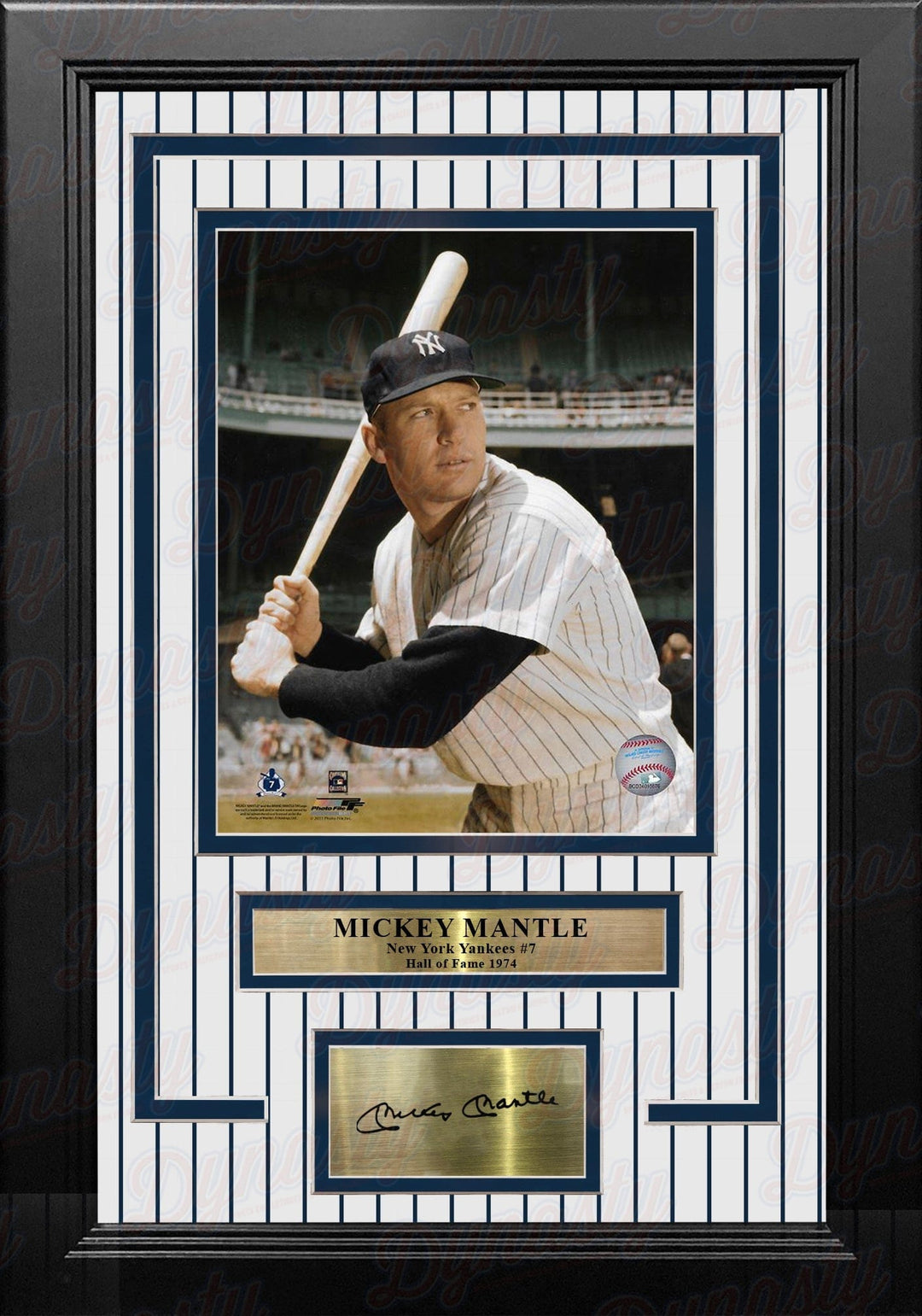 Dynasty Sports & Framing Engraved Signatures Mickey Mantle in Color New York Yankees 8" x 10" Framed Baseball Photo with Engraved Autograph