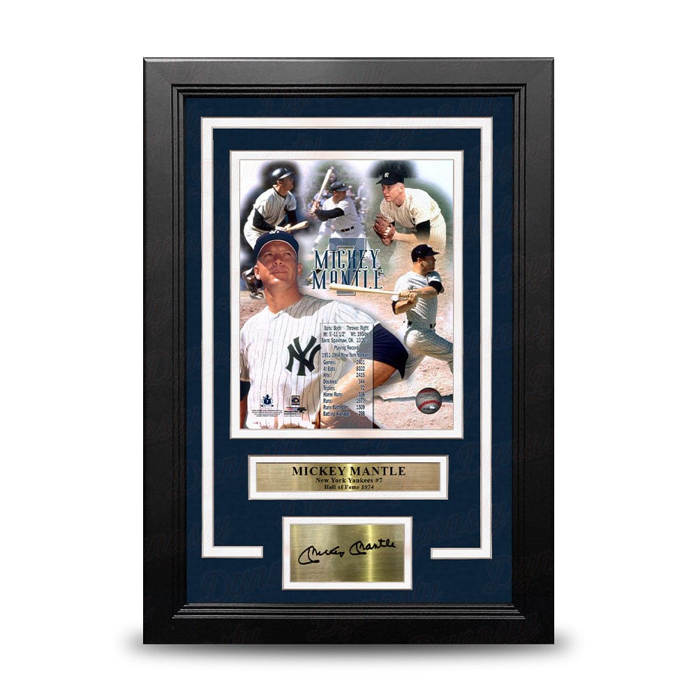 Dynasty Sports & Framing Engraved Signatures Mickey Mantle Stat Collage New York Yankees 8" x 10" Framed Baseball Photo with Engraved Autograph
