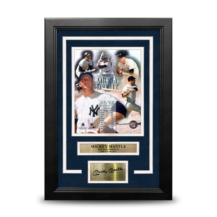Dynasty Sports & Framing Engraved Signatures Mickey Mantle Stat Collage New York Yankees 8" x 10" Framed Baseball Photo with Engraved Autograph