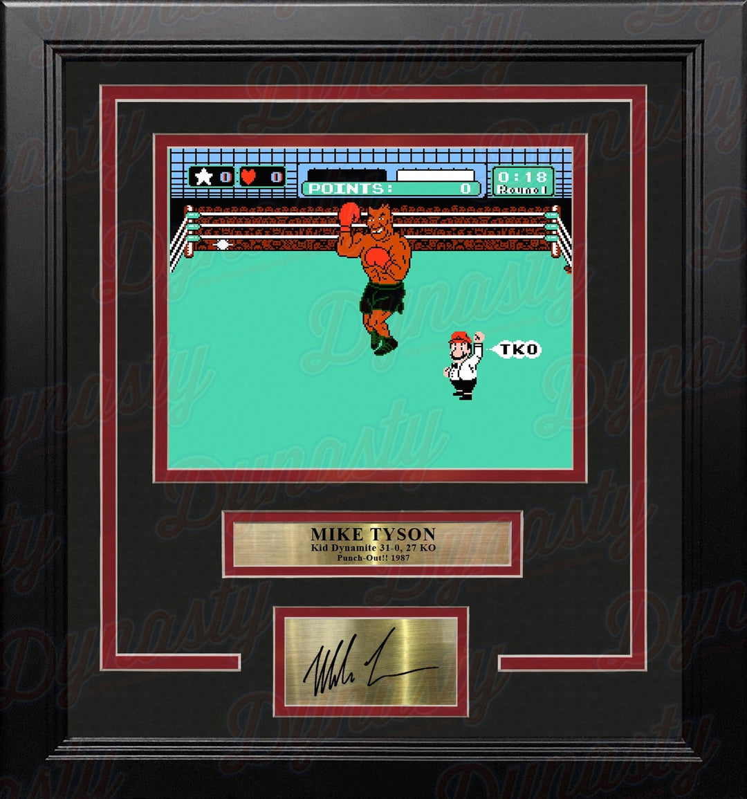 Dynasty Sports & Framing Engraved Signatures Mike Tyson Punch-Out!! 8" x 10" Framed Video Game Boxing Photo with Engraved Autograph