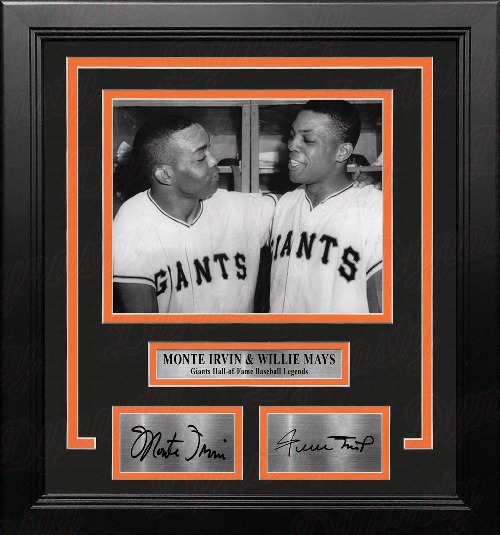 Dynasty Sports & Framing Engraved Signatures Monte Irvin and Willie Mays New York Giants 8x10 Framed Baseball Photo with Engraved Autographs