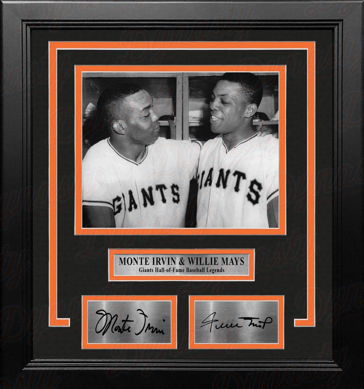 Dynasty Sports & Framing Engraved Signatures Monte Irvin and Willie Mays New York Giants 8x10 Framed Baseball Photo with Engraved Autographs