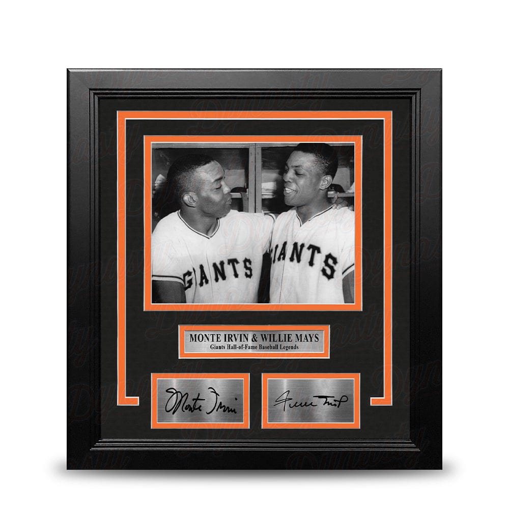 Dynasty Sports & Framing Engraved Signatures Monte Irvin and Willie Mays New York Giants 8x10 Framed Baseball Photo with Engraved Autographs