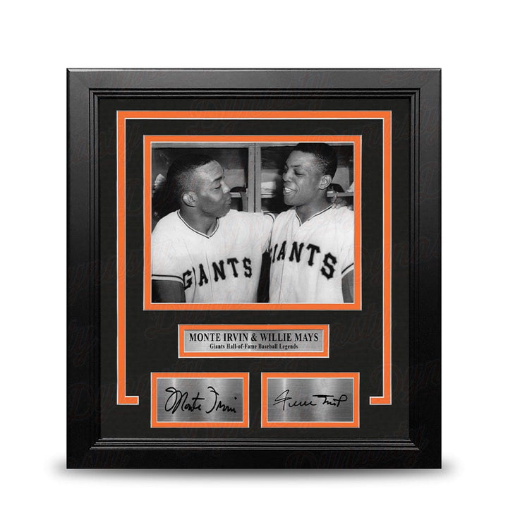 Dynasty Sports & Framing Engraved Signatures Monte Irvin and Willie Mays New York Giants 8x10 Framed Baseball Photo with Engraved Autographs