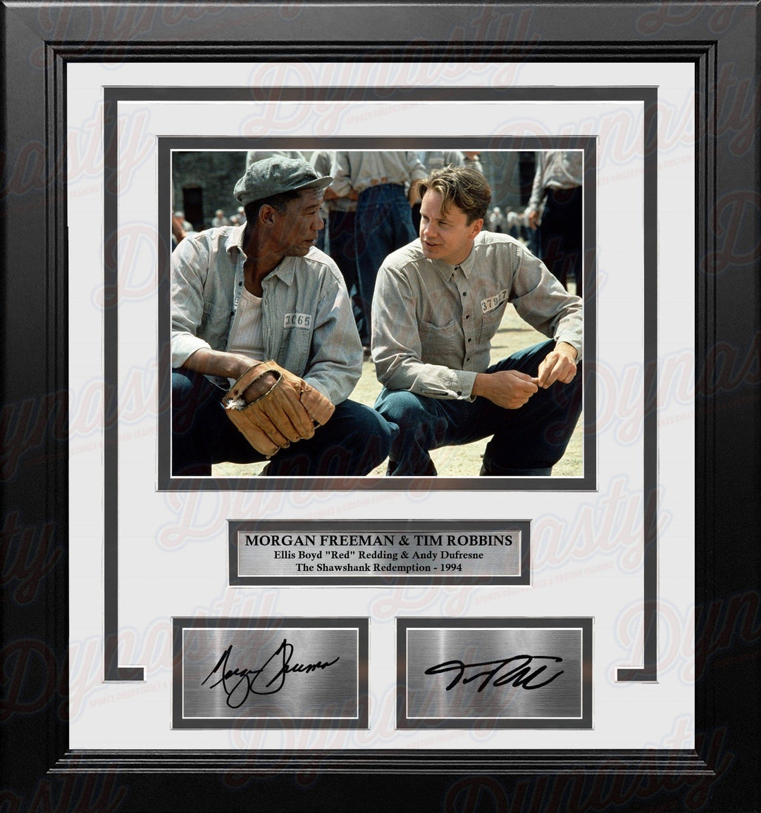 Dynasty Sports & Framing Engraved Signatures Morgan Freeman & Tim Robbins Shawshank Redemption 8" x 10" Framed Photo with Engraved Autographs