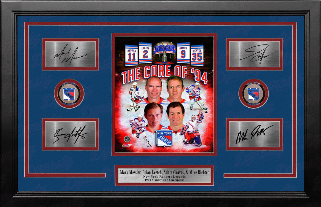 Dynasty Sports & Framing Engraved Signatures New York Rangers Core of '94 8" x 10" Framed Hockey Photo with Engraved Signatures