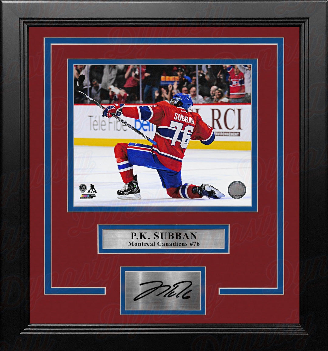 Dynasty Sports & Framing Engraved Signatures P.K. Subban Celebration Montreal Canadiens 8" x 10" Framed Hockey Photo with Engraved Autograph